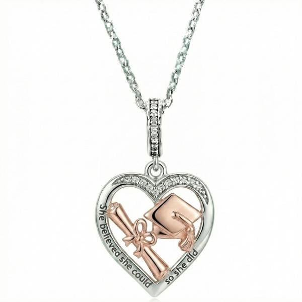 Parus Home Graduation Cap Necklace Sterling Silver Degree Pendant