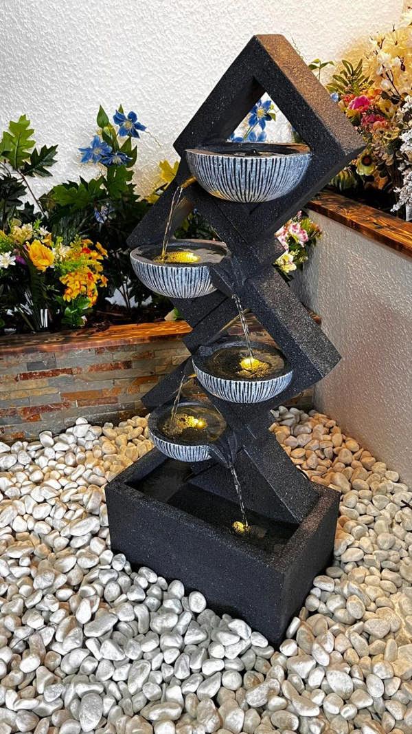 Tranquillity Water Features Diamond Pouring Bowls Contemporary Water Feature