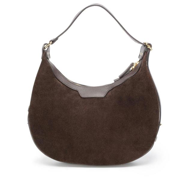 Elie Beaumont Crescent Suede Bag - Chocolate