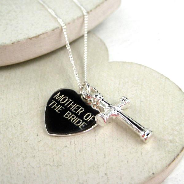 Personalised Sterling Silver Cross Charm Necklace
