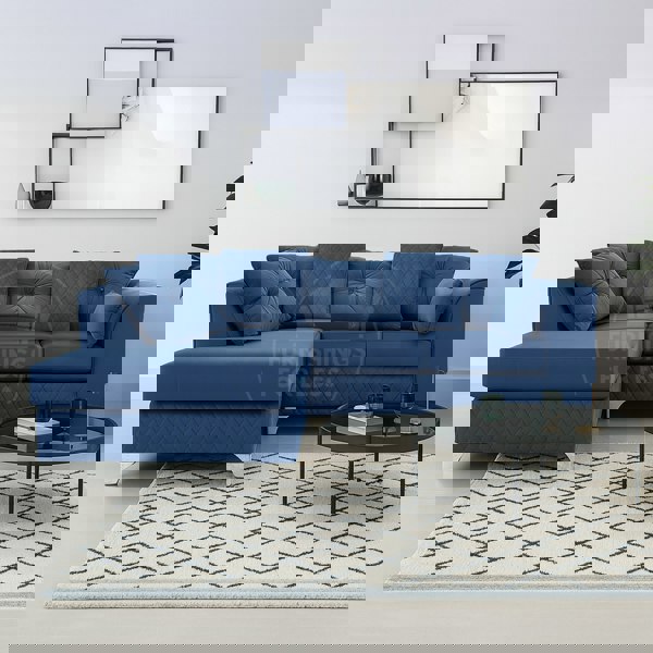 Furnishings For Less Victoria Modern Plush Velvet 4 Seater Corner Sofa