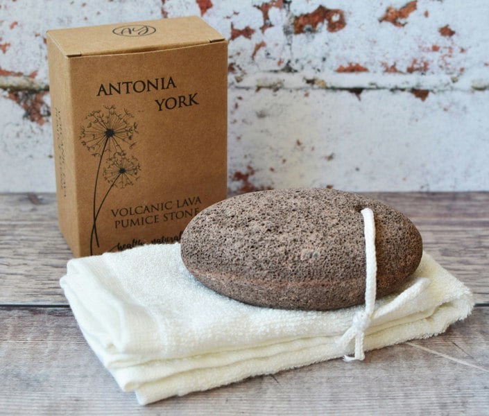 Antonia York Pumice Stone and Bamboo Cloth Natural Pedicure Set