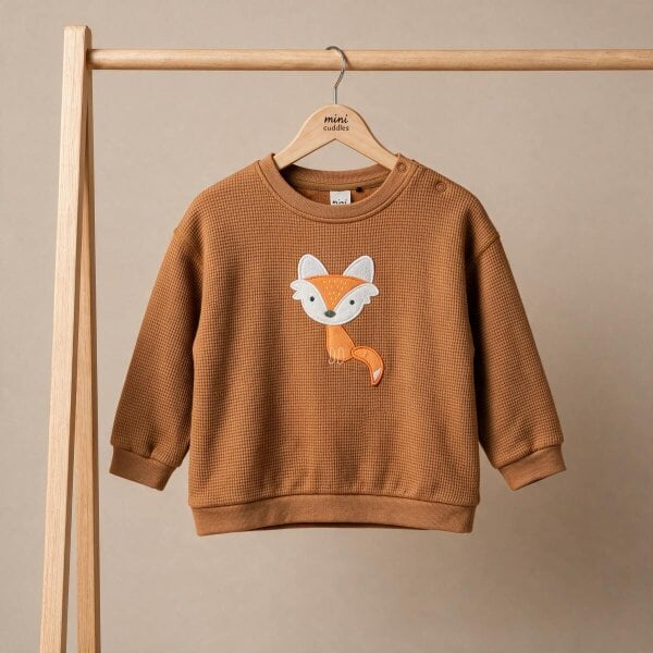 Mini Cuddles Little Fox Sweatshirt (Brown)