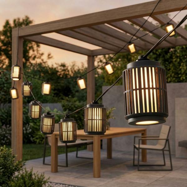 Garden Greatness Urbane Lantern Warm White String Lights
