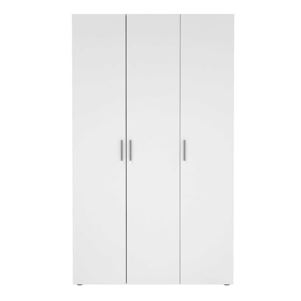 Wyld Haus Daejeon White and Natural Oak Effect Wooden Wardrobe 3 Doors