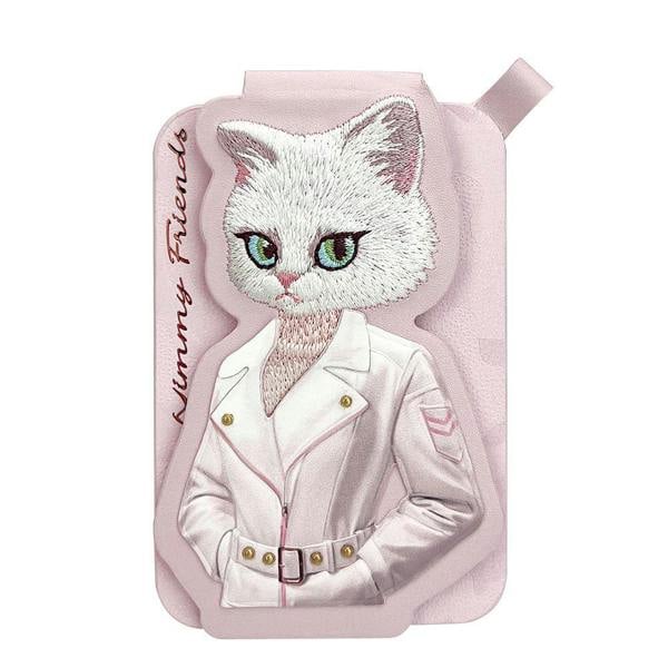 Nimmy Friends Nimmy Fashion & Cute White Cat Series Embroidery Magnetic Stand with MagSafe Pink - N-CXMC-ZJKT-04