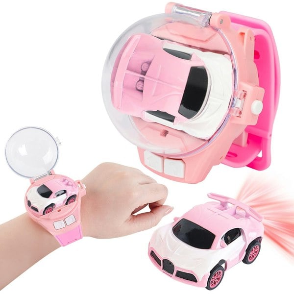 deAO Toys Pink Watch-Controlled Remote Control Car – Wearable RC Toy for Kids Ages 3+ Durable & Fun Gift for Birthdays and Holidays