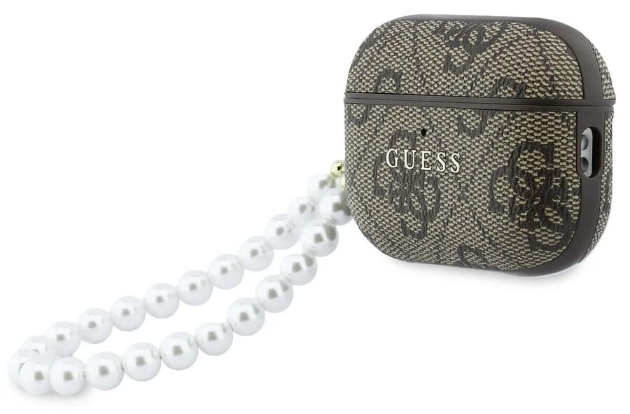 Guess 4G Classic Logo Case with Pearl Strap for Airpods Pro 3 Brown - GUAP3P4E4PSW