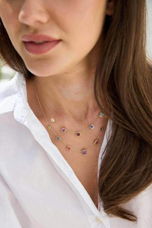 Sarah Layton Multi Gemstone Necklace - 9ct Yellow Gold - NTN2180MULTI-9YG