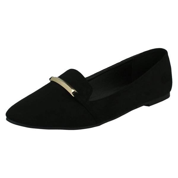 Spot On Ladies Spot On Pointed Toe Ballerina Shoes F80547