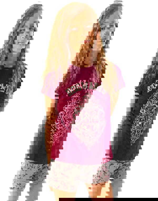 Harry Potter Girls Purple Hogwarts Crest Short Sleeve Short Leg Pyjama Set