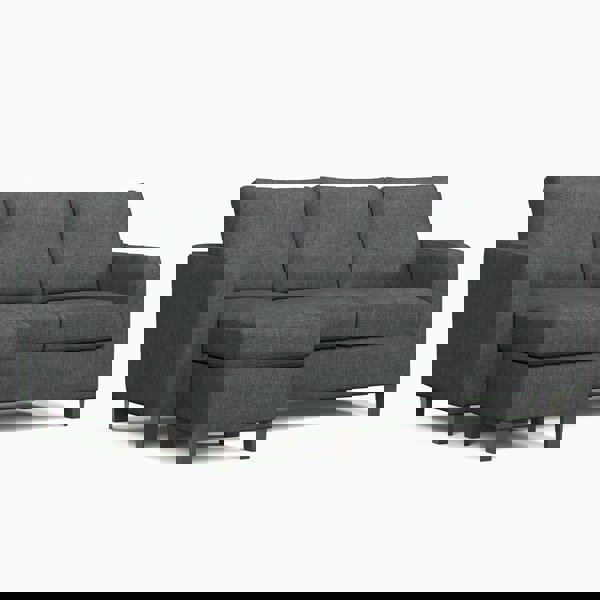 Furnishings For Less York Grey Turin Fabric 3 Seater Reversible Corner Sofa