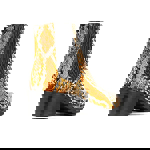 Embassy London Texas - Black & Orange Snake - Women's Leather Snake Print Western Boot