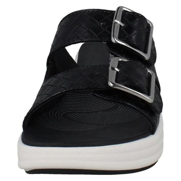 Clarks Ladies Clarks Cloudsteppers Woven Mule Sandals Drift Buckle