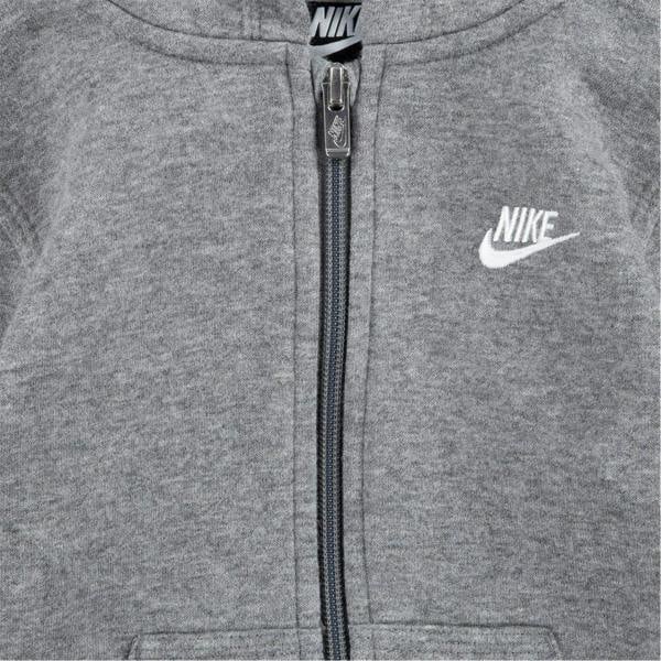 Nike Childrens/Kids Logo Full Zip Hoodie - Carbon Heather Heather - 