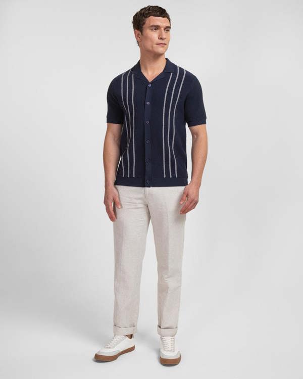 Steel & Jelly Holborn - Stripe Textured Short Sleeve Shirt