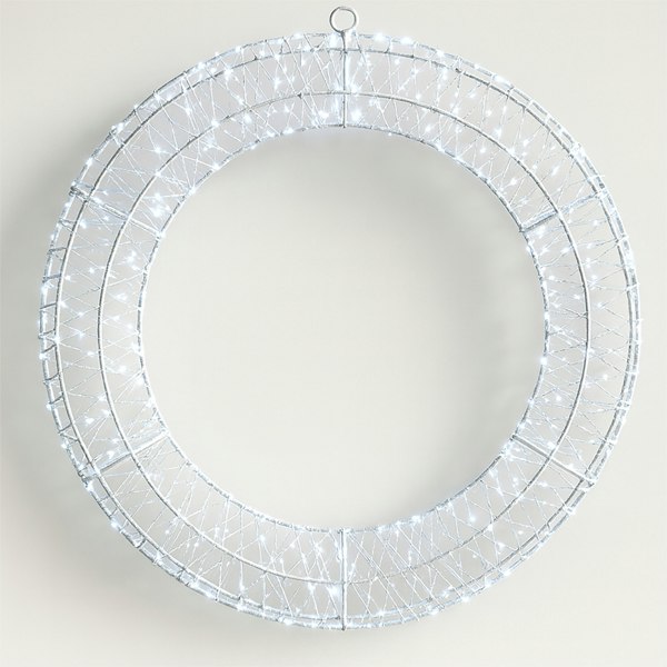 Xmas Haus 70x9cm 2D White Metal Wreath with 1200 Cool White LED