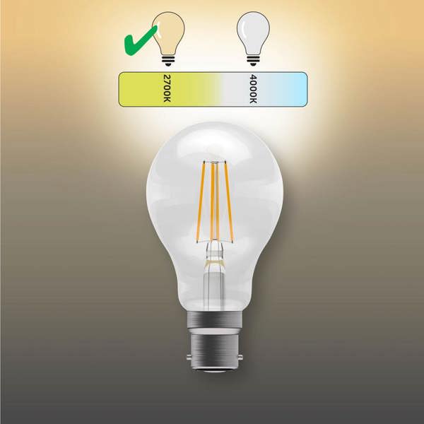 BELL Lighting B22 Bayonet Dimmable LED Filament GLS 7W Light Bulbs