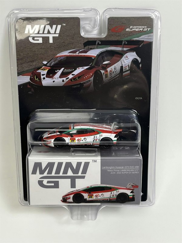 Mini GT Lamborghini Huracan GT3 Evo #88 JLOC 2022 Super GT Series 1:64 Mini GT MGT00572L