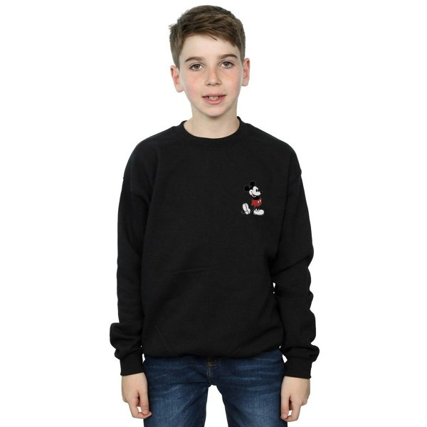 Disney Boys Mickey Mouse Kickin Retro Chest Sweatshirt - Black