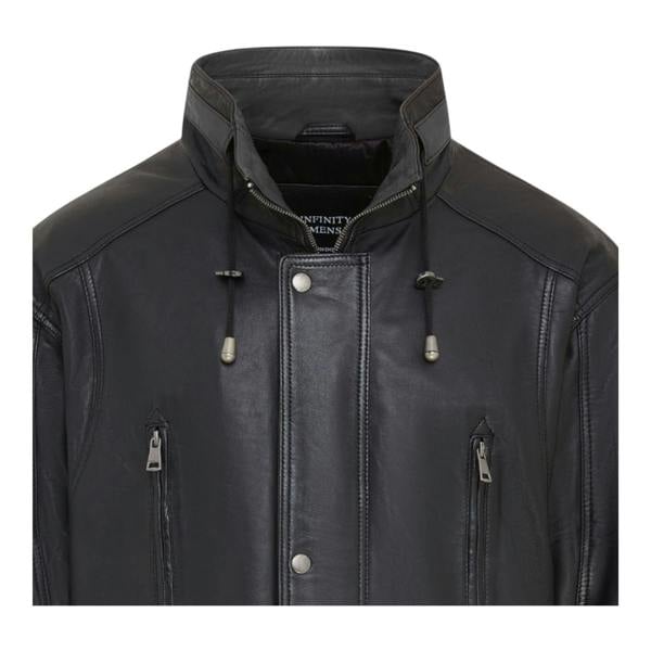 Infinity Leather Mens Soft Italian Leather Parka Coat-Winnipeg
