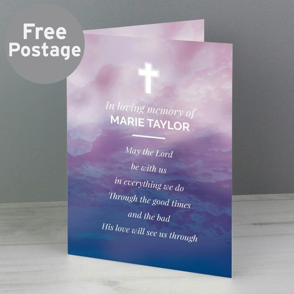Personalised Memento Company Personalised In Loving Memory Cross Card