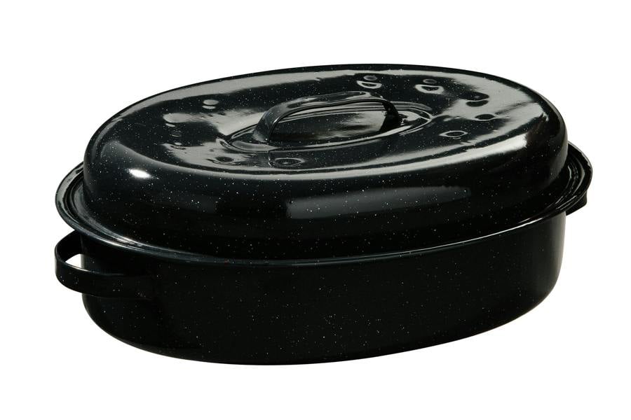 Set of 6.0 Carvara 42cm Enamel Self Basting Roaster with Rack