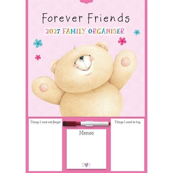 Forever Friends A3 Family Organiser 2027, Family Planners, Month To View, Family, Gift