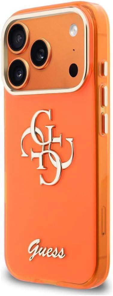 Guess IML 4G Script Metal Logo Case with MagSafe for iPhone 17 Pro 6.3" Orange  - GUHMP17L5HC4MLSO