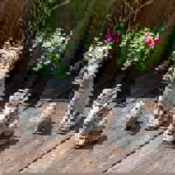 Set of 3 Bunny Rabbit Garden Ornaments