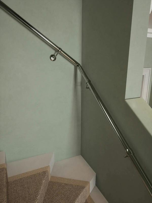 Handrails Direct Radway Chrome Single Winder Handrail