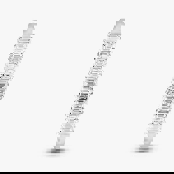 T. H. Baker 9ct White Gold Lab Grown 1.00ct Emerald Cut Diamond Half Eternity Ring LGR42025-100 (WG)