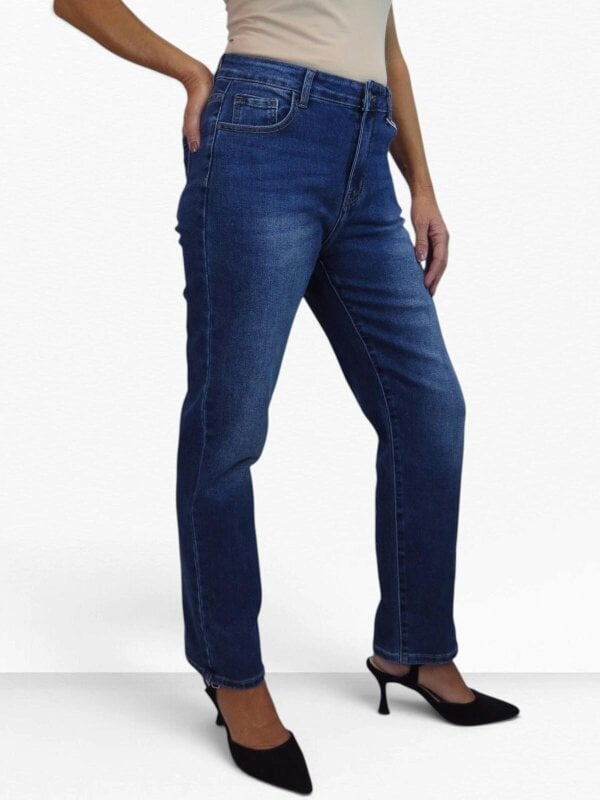 Paulo Due Women's High Waist Slim Straight Leg Stretch Denim Jeans