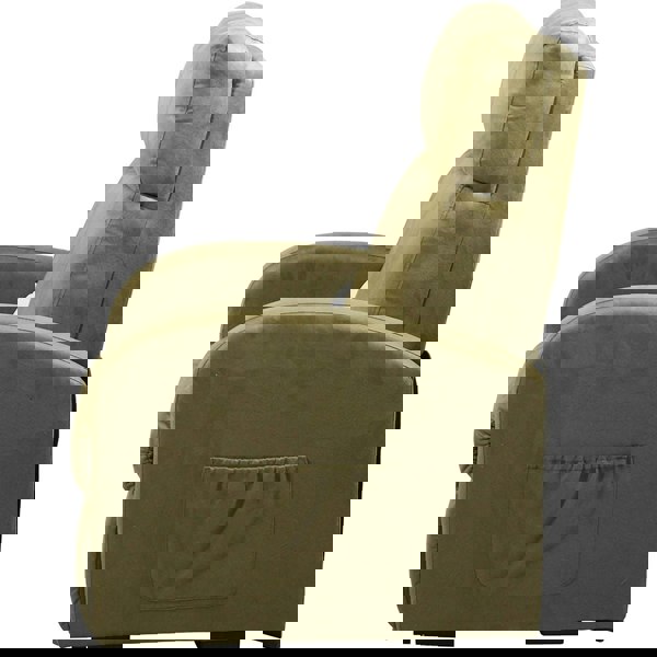 Single Motor Rise and Recline Lounge Chair - Sage Coloured Suedette Material Loops