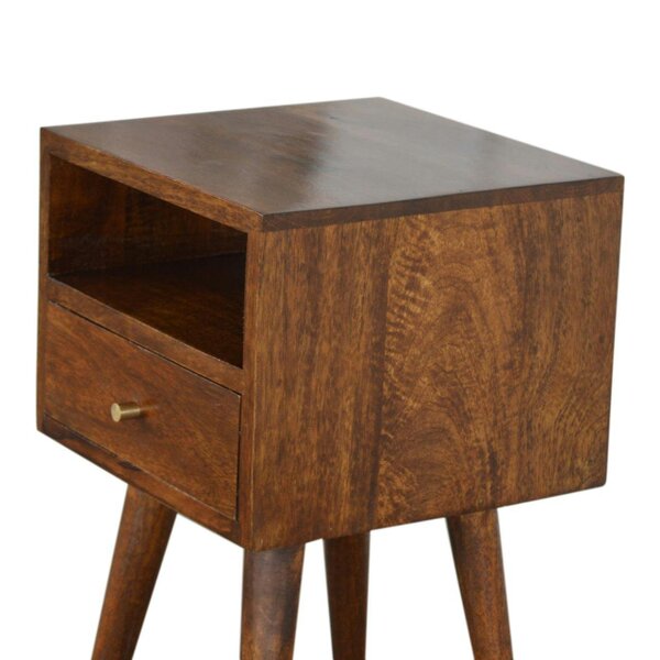 Wyld Haus Olbia Mini Chestnut Mango Wood Bedside Table with Drawer
