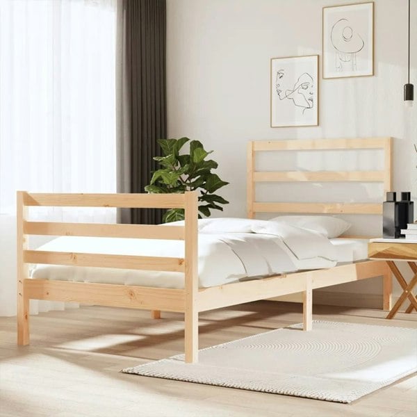 Berkfield Bed Frame Solid Wood Pine 90x190 cm Single