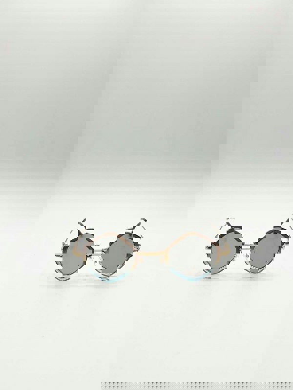 SVNX Diamond Shape Sunglasses in Brown Blue