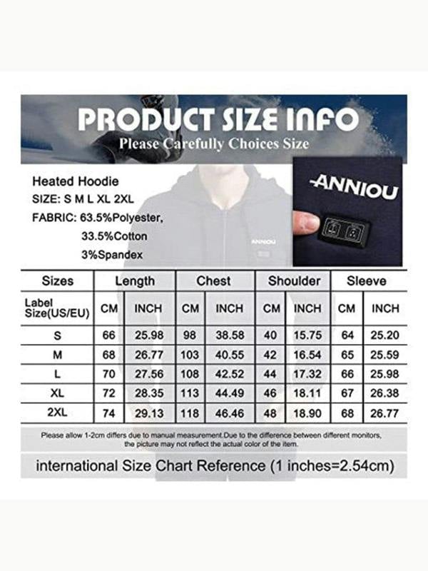 Anniou Dual Control 5 Area Heated Fleece Jacket