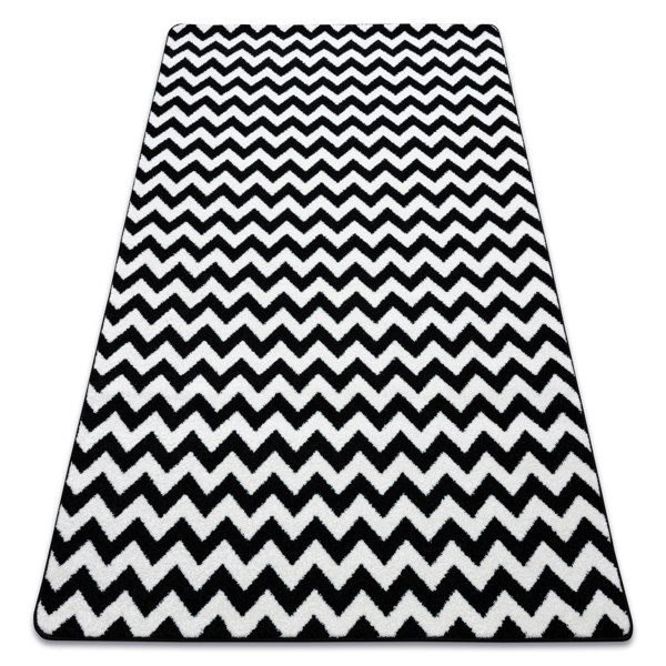 RugsX Sketch Rug - Black & White Zig Zags