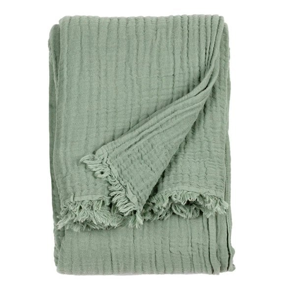 Yard Lark Cotton Crinkled Throw - Eucalyptus