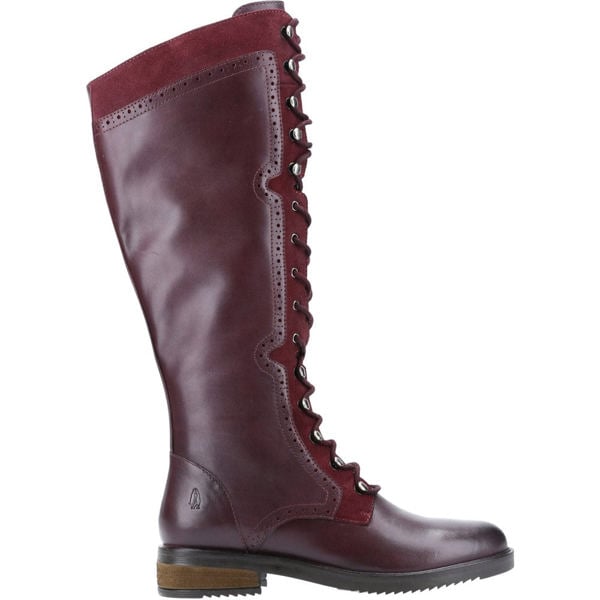 Hush Puppies Women's Rudy Lace Up Long Leather Boot - Burgundy