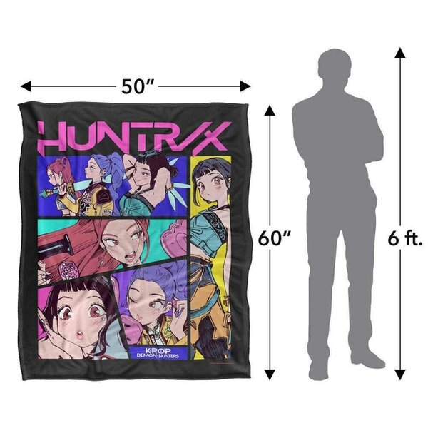 K-Pop Demon Hunters Comic Huntr/X Blanket - Multicoloured