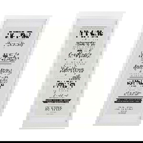 Personalised Memento Company Personalised Anniversary White Poster Frane