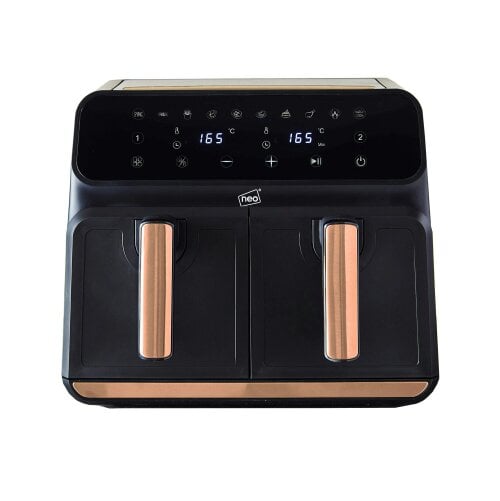 Neo Digital Electric Air Fryer Black & Copper 8.5L with Dual Drawer