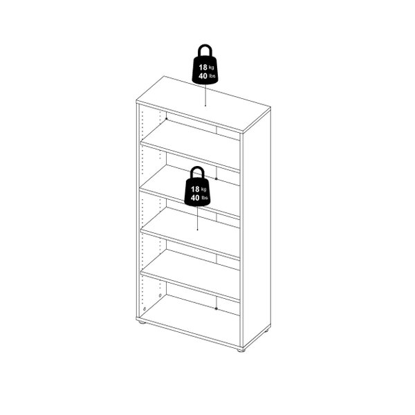 Wyld Haus Dris Natural Oak Wood Effect Bookcase 2 Shelves 2 Drawers 2 Doors