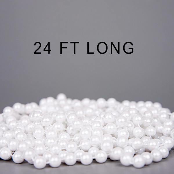 24ft White Shiny Bead Chain Christmas Garland for Tree, Wreath and Festive DIY Decoration image 7