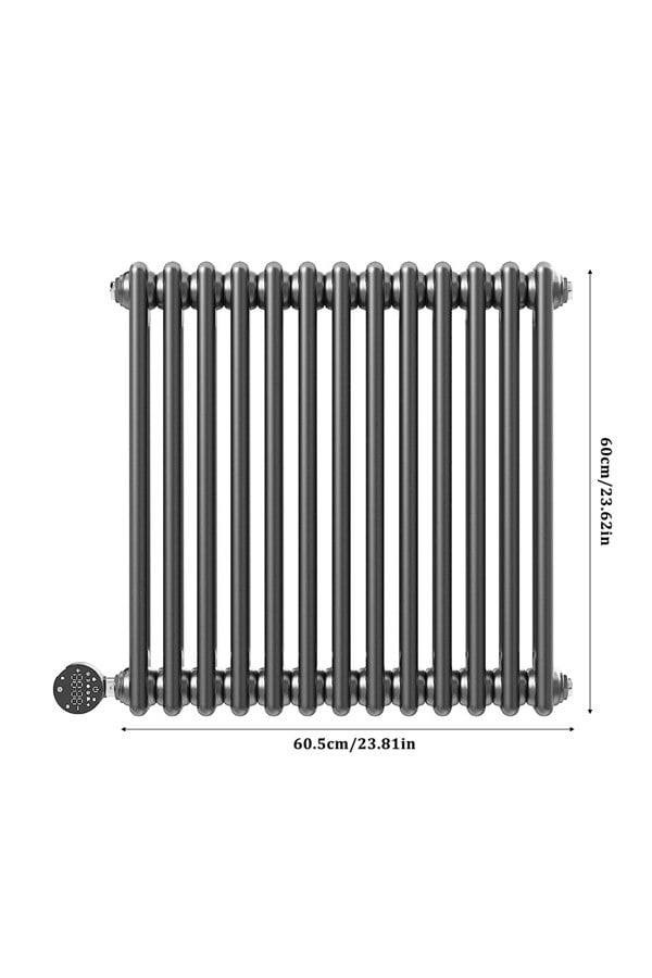 Living and Home Electric Radiator Wall Mounted WiFi Controlled 60.5cm x 60cm - Dark Grey