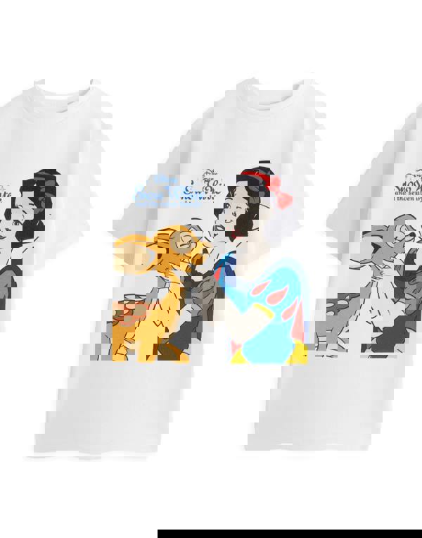 Disney Fawn Girls White Snow White & The Seven Dwarfs Short Sleeved T-Shirt