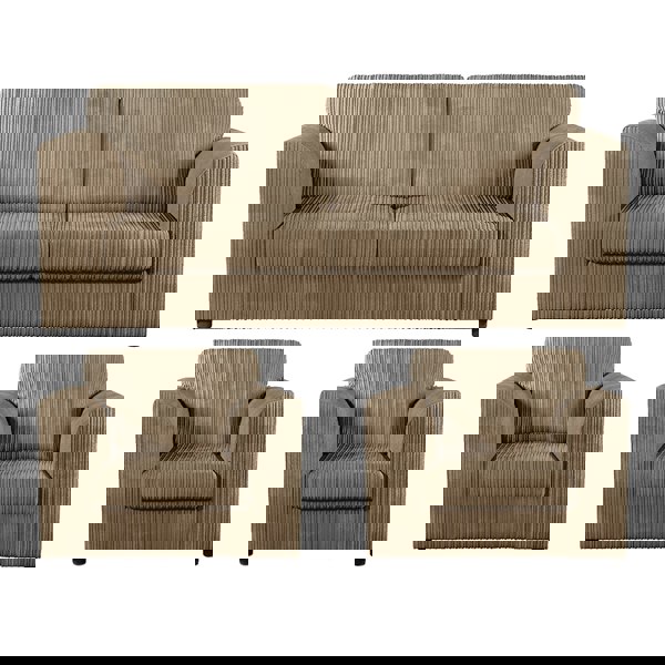 Furnishings For Less Luxor Full Jumbo Cord 3 Seater and 2 x Armchairs - Full Back
