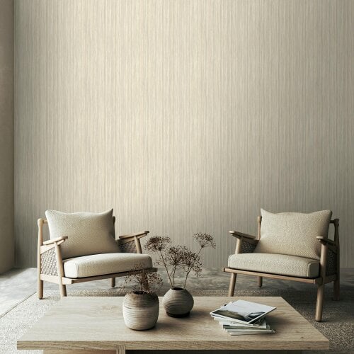 Hoopla Walls Stria - Taupe 10m Wallpaper